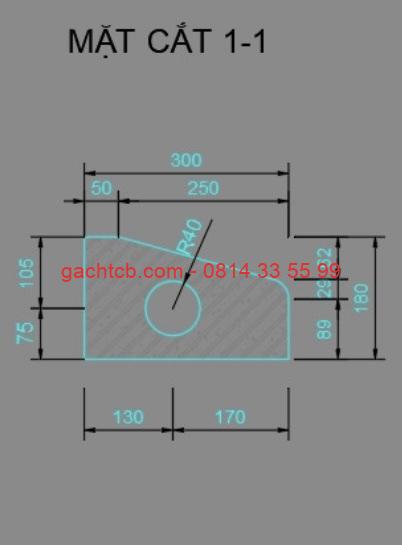 Bản vẽ bó vỉa bê tông tính năng cao giả đá vân 3D kim cương KT 18x30x100 cm