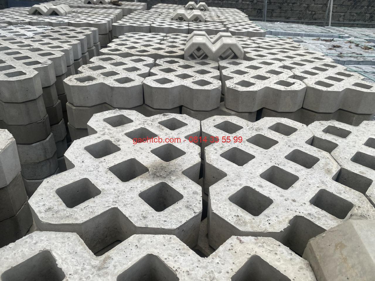 Gạch trồng cỏ 8 lỗ mặt bóng khuôn nhựa KT 270x400x80 mm